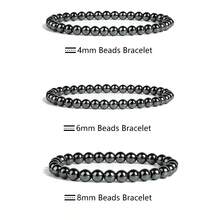4/6/8mm Natural Hematite Stretch Bracelet, Handmade Unisex Crystal Bracelets For Meditation, Yoga, Spiritual Healing & Positive Energy