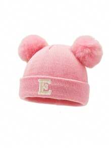 1 pieza Gorro de bebé tejido con letra A-Z, Gorro de niña bebé, Gorro tejido para niños, Accesorios para bebé, Gorro para niños, Gorra elástica, 0-3 años, Gorro para niños y niñas bebés
