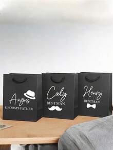 1 pièce Sac cadeau, Sac cadeau personnalisé pour garçon d'honneur, Sac cadeau de haute qualité pour garçon d'honneur, Sac cadeau personnalisé pour mariage, anniversaire, enterrement de vie de garçon, cadeau de retour de mariage
