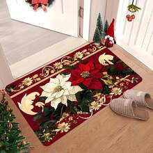 1/2/3pcs Soft Absorbent Kitchen Rugs - Christmas Fireplace Pattern Design - Washable, Easy To Clean - Perfect For Farmhouse, Bathroom, Hallway, Sink And Laundry Room Decor, Christmas Home Decor And Room Decoration, Christmas Decoration - Multicolor - View 14