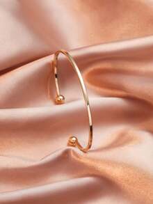 1pc Square Open Bangle Bracelet Set, Fashionable High-End Personalized Accessories - Gold - View 12