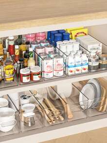 4/2/1 Pc Transparent Desk Storage Box, Household Underwear, Bra, Socks Storage Box, Cosmetics Storage Box, Mobile Phone Shell Storage Box, Kitchen Refrigerator Storage Box, Drawer Storage Box