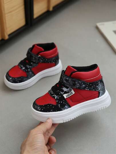 Kids High Top Sneakers, New Autumn Fashion Sports Shoes, Korean Style Boys Casual Trainers, Girls & Babies White Shoes, Infant Athletic Shoes