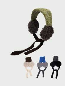 1 Stück zweifarbige Polyester Ohrenschützer, Damen Outdoor Ohrenwärmer, faltbares Stirnband, vielseitiger Nackenwärmer, größere Abdeckung für mehr Wärme, koreanische Mode