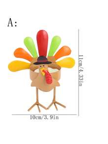 1 pièce Bougeoir en forme de dinde colorée, design debout et assis, pour la décoration de table à manger à la maison, décoration de maison pour les fêtes, mise en scène, Thanksgiving, décoration de fête de Noël