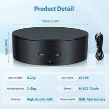 Rotating Display Stand, 360° Electric Rotating Platform,13cm Rotating Display Stand,Speed And Direction Adjustable Rotating Turntable For For Display Jewelry