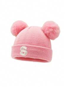 1 pieza Gorro de bebé tejido con letra A-Z, Gorro de niña bebé, Gorro tejido para niños, Accesorios para bebé, Gorro para niños, Gorra elástica, 0-3 años, Gorro para niños y niñas bebés