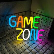 Papan Neon Zona Permainan, Papan Neon Permainan untuk Dekorasi Ruang Permainan - Papan Neon Permainan LED untuk Dekorasi Kamar Remaja Laki-laki, Dekorasi Dinding Gamer - Hadiah Gamer Terbaik untuk Anak Laki-laki, Anak-anak, Catu Daya USB Dapat Digunakan Kembali, Mudah Dipasang. - cahaya polikromatik - View 5