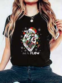 Camiseta de Cumpleaños a Juego para la Familia de Camiones Monstruos Retro de Mama - Camiseta impresa con letras de Feliz Navidad y copos de nieve, 100% algodón, top de mujer de otoño y Navidad - Bronce - Ver 1