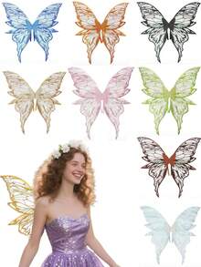 Fairy Wings For Adults Dress Up Sparkling Sheer Wings Butterfly Transparent Fairy Wings Costume For Women Costume Angel Wings For Women,Christmas Wings. - Multicolor - View 1