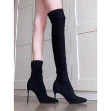 Women Over-The-Knee Boots - Apricot - View 6