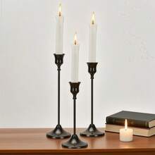 WAXJJDW 36/12/6/3 Pcs Taper Candle Holders Bulk Brass Gold Vintage Candle Stick Holders Decorative Home Decor Centerpieces Suitable For Table Holiday Wedding Decorations. Can Be Used In A Variety Of Scenarios: Place On The Dining Table Or Fireplace In The Bedroom Or Living Room To Create A Romantic Atmosphere. Suitable For Weddings, Home Decoration, Parties, Christmas Or Other Occasions. Our Metal Candle Holders Complement Any Celebration. Brass Vintage Candle Stick Home Decor Table Centerpieces Celebrate And Set The Mood. Suitable For Any Home Style, It Is An Atmospheric Embellishment For The Dining Table Or Fireplace (Candles Not Included) - màu đen - Xem 15