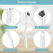 1Pc Dish Brush Bottle Bathroom Scrub Brushes Kitchen Cleaning Brush Right Angle Kitchen Brush Sink Household Pot Pan Edge Corners Tile Lines Brush With Stiff Bristles - 白色 - 查看 6