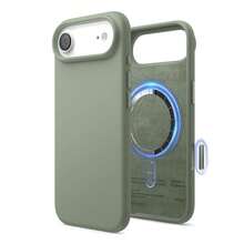 Elago High Quality Magnetic Liquid Silicone Case For IPhone Air, Compatible With MagSafe, Liquid Silicone Material, Protective Cover, Shockproof, Slim Phone, Fashion, Velvet - For Men, For Women, Luxury, Fashion, Minimalist - 卡其綠 - 查看 2