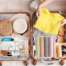 3pcs Transparent Zipper Storage Bags Set, Hard Plastic Zipper Storage Boxes, Portable Travel Organizer Containers - Multicolor - View 6