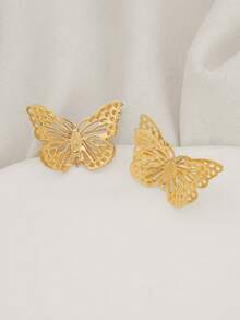 Exaggerated Hollow Butterfly Design Casual Chic Personalized Earrings - Butterfly - View 2