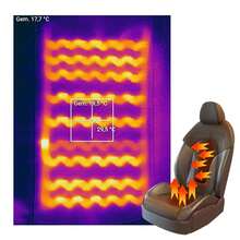 4pcs Carbon Fiber Car Seat Heater Pads, Built-In Heater With 6-Level Temperature Control Knob, Fits 2 Seats - White - View 10