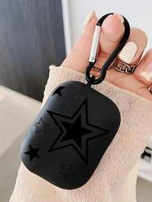 星形/花形耳机盒适用于 ，新款第四代 1/2、3/Pro/Pro2 无线耳机保护套，男朋友/女朋友礼物 - 星星圖形磨砂黑耳機套 - 查看 9