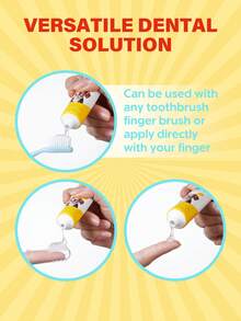 GJYC PET Zaawansowany zestaw do pielęgnacji zębów dla zwierząt | Zawiera pastę do zębów, szczoteczkę do zębów i szczoteczkę na palec | Zmniejsza odkładanie się płytki nazębnej i kamienia nazębnego | Dla szczeniąt, zestaw 3-częściowy, smak mleka - Biały - Zobacz 3