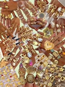 56pcs/48pcs/32pcs/19pcs/5pcs Vintage Elegant Retro Coin Style Assorted Metal Geometric Asymmetrical Hollow Line Wrapped Flower Carved Textured Wide Cuff Bracelet Jewelry Set, Suitable For Women & Men, Ideal For Holidays, Parties, Dates, Gifts, Daily Wear, Halloween, Christmas, New Year (Random Styles) - Multicolor - View 14