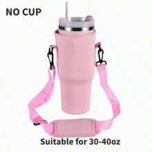 1 set de husă de 40 oz cu, compatibilă cu setul de accesorii pentru sticle de apă Stanley Sports, husă din neopren pentru sticlă cu curea de umăr reglabilă, geantă de depozitare dublă, portofel mobil pentru monede, pălării de paie, carabiniere, brelocuri și pandantive cu perle artificiale, potrivită pentru călătorii, accesorii pentru pahare de fitness în aer liber.