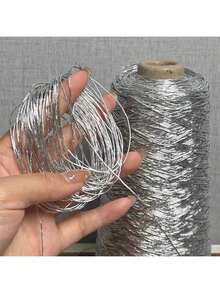 200g 1 Lote de Hilo de Crochet de Metal Brillante de Colores - Fino, Brillante, Ligero, Adecuado para Labores Manuales de Bolsos, Carteras, Cestas, Costura, Artesanía - Proveedor al por mayor, Fácil de Usar, Material Versátil