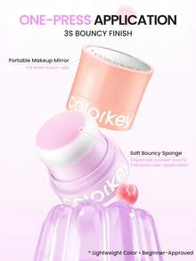 COLORKEY Luminous Blush, Powder Blush, Concealer Base, Soft Texture, Natural Makeup Effect, Long-Lasting, Lightweight And Non-Smudging, Smooth And Durable, Brand Cosmetic Product, Suitable For Women And Girls, Ideal Choice For Autumn/Winter, Can Create Latte Makeup, Y2K Makeup, 90s Makeup, Cool Girl Makeup, Lip Makeup Matching, Bridal Makeup, Valentine's Day Gift - 06 Coral Crush - View 5