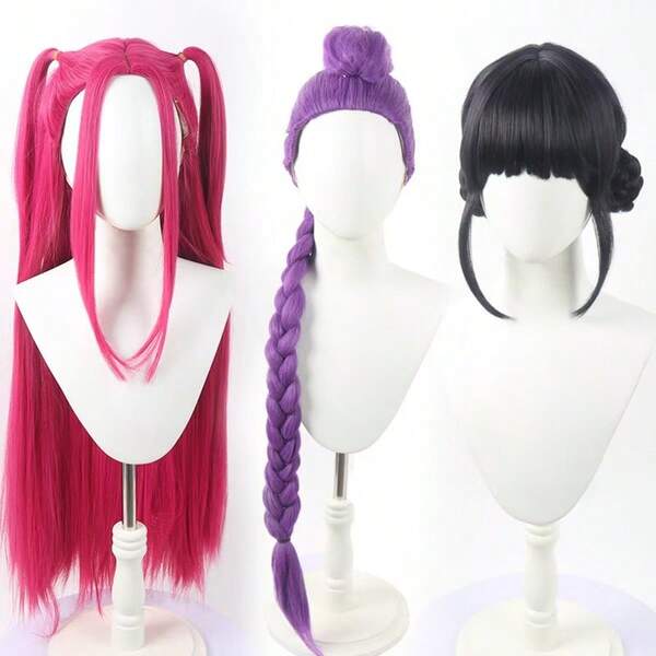 Parrucche per cosplay di cacciatrici di demoni, parrucche per costumi di Rumi, Mira, Zoey, parrucca per cosplay di Saja, demone idolo, accessori per cosplay di Ognissanti per adulti