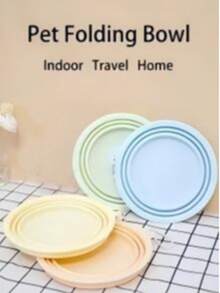 Foldable Silicone Pet Bowl, Portable Travel Drinking Bowl For Dogs, Outdoor Water Food Feeder