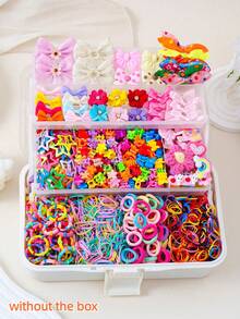 659件/套返校季发饰 - 女孩多巴胺色花朵蝴蝶结发夹、时尚简约马尾发圈和发带套装、学生礼物、日常/派对使用（颜色随机 - OPP袋包装）、发带、发箍