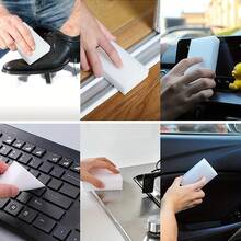 10/20/30 件套魔术刷和海绵套装 - 纳米洗碗、厨房擦拭、擦鞋、清洁和去污魔法，学生返校必备 - 白色 - 查看 11