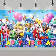Paw Patrol Paw Patrol Authorized PAW Patrol Birthday Party Cake Table Supplies Decorations Background Cloth Banner Perfect Decoration For Birthday Party Room Wall Background Cloth Photo Booths Studio Props