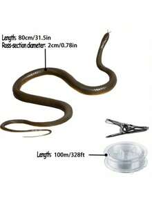 Ultimate Prank Snake Set - Realistic Rubber Snake With Ruler, Rope And Clips, Great For Funny Pranks With Friends And Family, Suitable For Parties And Outdoor Activities - Multicolor - View 3
