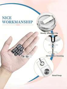 1 buc Cuvinte Interesante - Clemă Telescopică pentru Insignă cu Lucrări Din Greutate - Obiect Mic de Identitate la Modă DIY, Clemă Metalică, Ușor de Agățat, Este Un Obiect Mic Practic Pentru Locuri de Birouri, Expoziții, Școli, Spitale, Angajații De Birouri Pentru a Evidenția Rolele De Insignă Personalizate Auto-Asamblare, Suport Pentru Insignă De ID Foarte Potrivit Pentru Medici, Asistente Medicale Și Profesori Personal De Birou Voluntar Rolă De Insignă De Toamnă