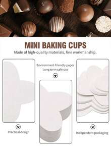 巧克力纸包装、巧克力/糖果托、花形折叠纸包装、纸杯蛋糕衬垫、松露包装、巧克力杯衬垫、糖果甜点杯、松饼、情人节、婚礼派对、生日派对 - 彩色 - 查看 8