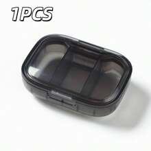 Compact 3 Compartment Pill Organizer Box - Portable, Dust-Proof Lidded Medication Storage Box For Daily And Weekly Use