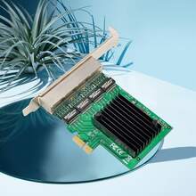 Premium 4-Ports RJ45 Gigabit Ethernet PCIe X1 Network Card With VLAN Support For Server NIC - Green - View 8