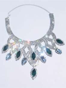 Bohemian Style Luxury Tassel Necklace, Sexy Shiny Crystal Maxi Necklace Accessory For Women, Suitable For Party & Nightclub