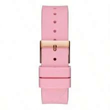 Guess Sparkling W1096L5 Casual Stylish Women's Silicone Strap Quartz Watch Black Round Dial Bezal With Crystals Fashion Lady's Watch Suitable For Daily Party Outdoor Wear Ideal Gift For Women