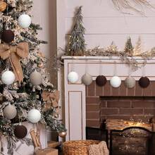 6 pièces Boules de Noël - Style Boho Ferme, Boules suspendues, Ornements rustiques neutres pour décorations d'arbre de Noël, couronnes de Noël, guirlandes, décoration de mariage d'hiver, décorations saisonnières pour la maison, thème de Noël campagnard vintage, accents de fête de Noël cosy, et projets d'artisanat rustique Décoration de maison Décorations de Noël Décoration de chambre