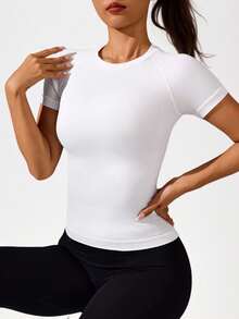 SHEIN Sports Women Summer Simple Letter Printed Sleeveless Sports Tank Topworkout Tank Top - White - View 1