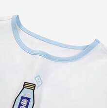 Skechers Young Girl Bottle Print Round Neck Short Sleeve Sports T-Shirt - White - View 3