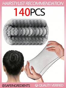 黑色发网 - 200 件/140 件/100 件/80 件/60 件/40 件/20 件 20 英寸，发网弹性隐形弹力网，适用于餐饮服务、芭蕾发髻、睡觉、女士和假发（黑色）