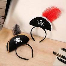 1 Peça Tiara de Flor Mexicana Rosa, Fantasia de Festa de Halloween, Bandana de Chapéu de Pirata Britânico Retrô, Tiara de Chapéu de Cowboy Unissex, Decoração de Clipe de Cabelo de Chapéu de Feltro, Bandana Decorativa de Halloween (Referência Foto Real 7)