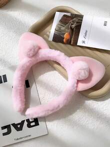 2 piezas/1 pieza Diadema con orejas de gato leopardo, orejas de conejo, orejas de oso, decoración de ambiente, accesorios de disfraz para fiesta de Halloween para adultos y niños