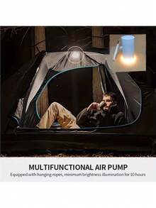 1 Bomba de aire inalámbrica portátil con súper alta luminosidad y 11 horas de duración de la batería, adecuada para inflar decoraciones navideñas, de Halloween y festivas. Herramienta de iluminación para camping.