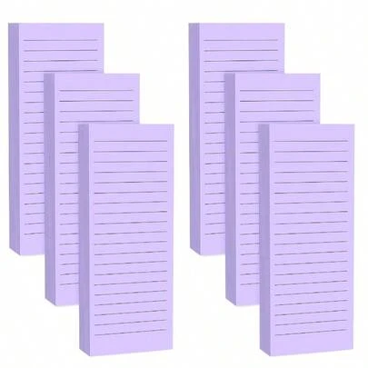 Magnetic Notepads Note Pads Fridge With Full Magnet Back, 180 Sheets Purple Lined Refrigerator Notepad, 30 Sheets Per Pad Grocery List, Shopping List, Office, Home, To - Do Lists Memos