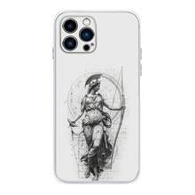 Funda de Teléfono Abstracta Mitología Griega Atenea Compatible con  16,15,14,13,12,11 Plus,Pro,Max,XR,XS,Plus,E,Mini Cubierta Transparente Suave, Cubierta Compatible con Funda  17, Funda  17 Pro, Funda  17 Pro Max - z4 - Ver 11