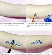 Plantillas de Tatuajes Temporales Reutilizables de PVC, 97 Diseños para Arte Corporal, Kit de Plantillas Huecas para Tatuajes de, Cosquillas, Halloween, Carnaval - 1 - Ver 7
