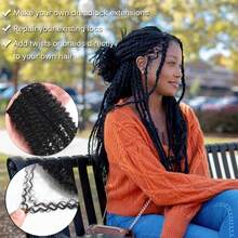 CEXXY Afro Kinky Curly Bulk Human Hair For Braiding 50g/Pack 100% Human Hair Extensions For Braiding, Twists, Locs, Crochet And Micro Braiding Natural Black Afro Bulk Hair For Women Soft Real Human Hair No Selvedge Heat Resistant And Dyeable Realistic Texture Soft And Stretchy Ideal For Students And Heat Resistant Styling. - SPure Natural - 查看 10